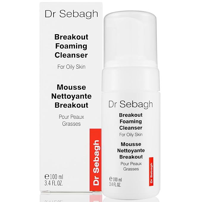 Dr Sebagh Breakout Foaming Cleanser (3.4 fl oz) - Face Wash for Acne Prone/Oily Skin - Purifies, Clears & Hydrates - Foam Face Wash for Oily Skin - Deep Pore Cleanser - Facewash