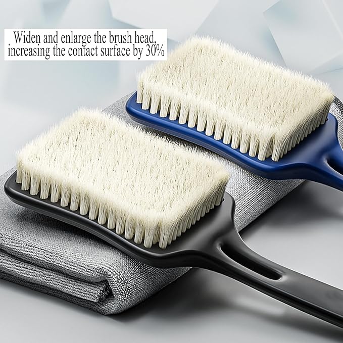 Shower Brush - Upgraded Large Brush Head 3" Wide and 4.33" Bath Brushes with Soft Curved Long Handle Body Back Scrubber Body Brush Suitable for Wet or Dry, Women and Men