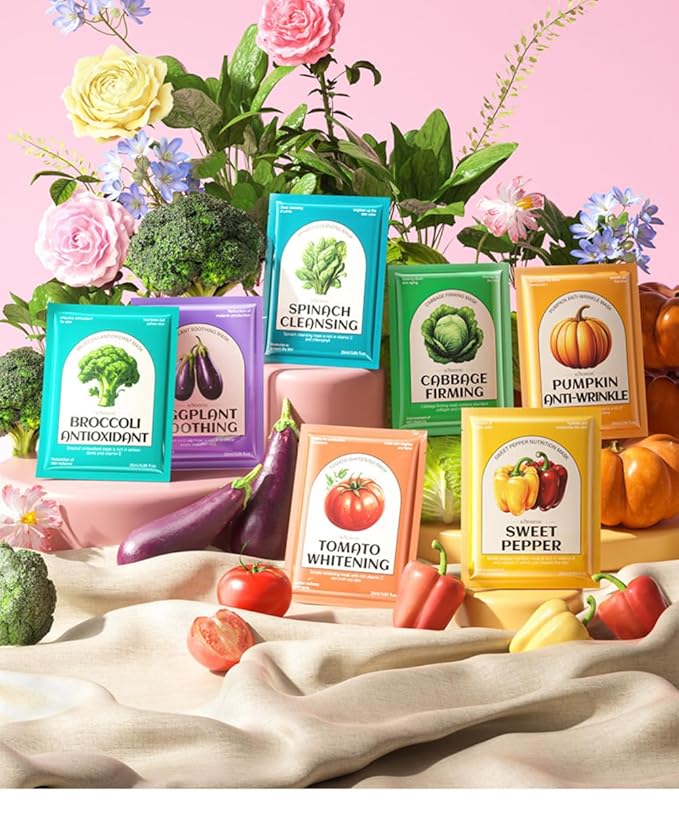 15 Combo Pack Face Mask - Extract Vegetable Essence, Hydrating & Soothing Facial Mask - Natural Home Spa Treatment Sheet Mask, Moisturizing Mask For Skin Care