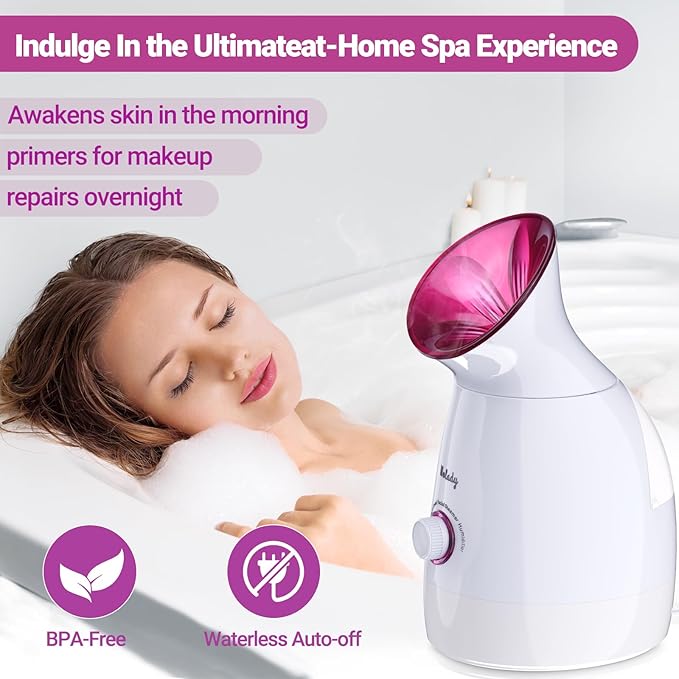 Facial Steamer Large 3-in-1, Towel Warmer & Humidifier Mode, Nano-Ionic Face Steamer with Skin Care Tools, Facial Pores Deep Cleaning, Warm Mist Home Sauna Spa for Women, Birthday Gifts
