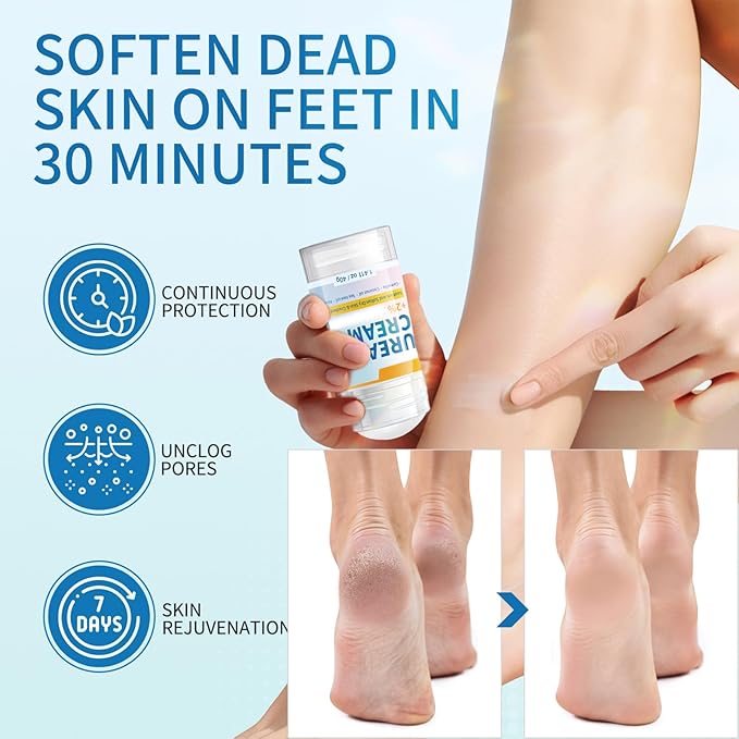 Urea Cream 42 Percent for Feet Maximum Strength - 2Pcs Hydrating Foot Stick Heel Balm for Smooth Skin- Foot Lotion Balm for Dry Rough Cracked Hands Knee Elbow Heel Stick for Women Men - 1.41oz / 40g