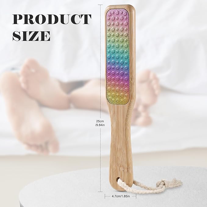 BALUCA Hard Skin Remover Foot File - Foot Callus Remover, Durable Foot Scrubber, Dead Skin Remover, Hygienic Pedicure Tool, Long Lasting Foot Buffer, Soft Smooth Feet (Bamboo)