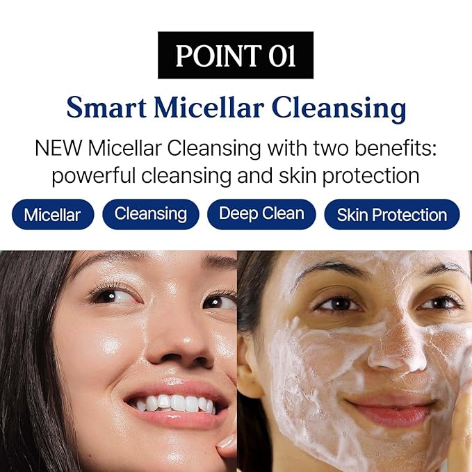 I'M SEOUL Cleansing Foam Gentle Micellar Facial Cleanser with Plant-Based Surfactants NB P-Complex Centella Beta-Glucan Hydrating Korean Face Wash 4.41 oz