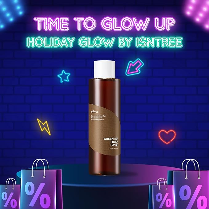 ISNTREE Green Tea Fresh Toner 200ml, 6.76 fl.oz | Korean Skincare | Toner for Oily Skin | Sebum Control | Hydrating and Refreshing