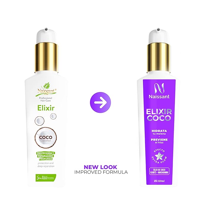 naissant Coconut Oil Hair Treatment | Frizz Control, Heat Protection, UV Protection for Color Treated and Natural Hair | Nourishes, Repairs, and Softens | Increases Shine and Color Vibrancy (4 Fl Oz)