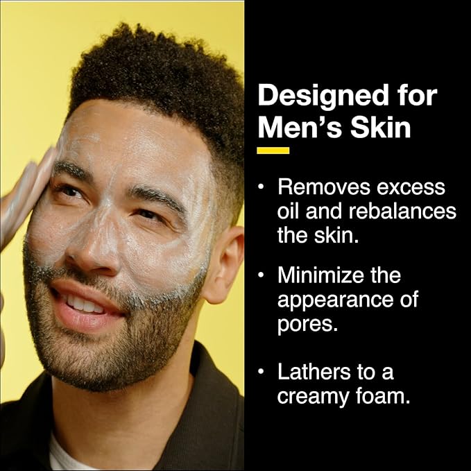 Lumin Charcoal Face Wash for Men, Daily Detox Cleanser, Hydrating Facial Wash w Activated Charcoal, Exfoliates & Unclogs Pores, Oil Control, Refreshing Skincare for Normal & Sensitive Skin, 2 Pack