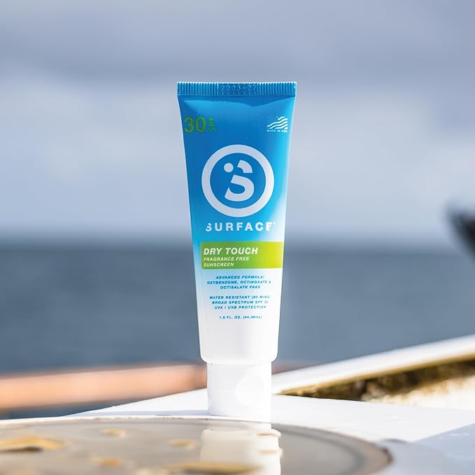 Surface Sunscreen Lotion SPF 50 for Face and Body, Natural Formula, Lightweight and Reef Friendly, Broad Spectrum UVA UVB Protection, Water Resistant Sun Care for Outdoor Use, Fragrance Free, 1.5oz