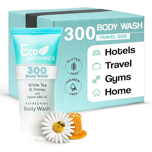 Eco Botanics Travel-Size Hotel Body Wash Soap, 0.85 oz. (Case of 300)