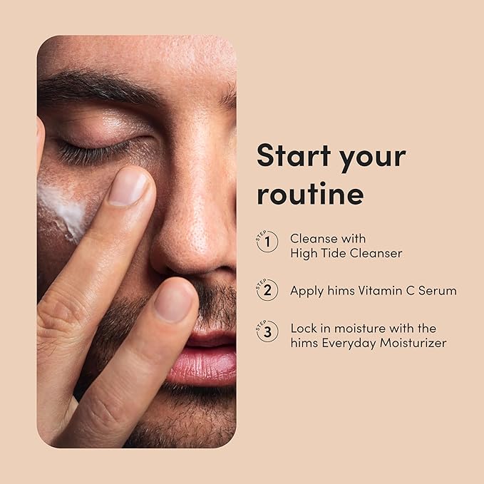 hims High Tide Hydrating Daily Cleanser for Men - Gentle Face Cleanser with Hyaluronic Acid, Squalane and Green Tea Extract - Lemongrass Field Scent