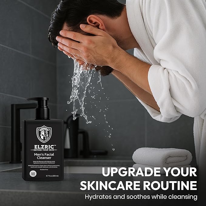 Men’s Facial Cleanser – Deep Cleansing & Hydrating Face Wash for Oily, Dry & Sensitive Skin – Exfoliating Daily Cleanser with Salicylic Acid, Green Tea & Amino Acids – 6.7 oz