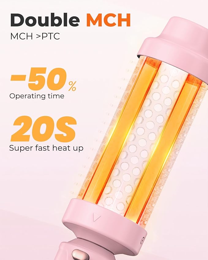 Farery Thermal Brush Set 3 in 1, Ceramic Curling Wand & Hot Brush with 9 Temperatures. 3 Interchangeable Travel Curling Irons for Short, Medium & Long Hair (1.25'', 1.5'' & 1.75'' Barrels)