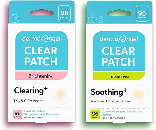 DERMA ANGEL Ultra Invisible Salicylic Acid Acne Patches and Post Acne Dark Spot Patches Bundle - Day and Night Use - UPGRADED