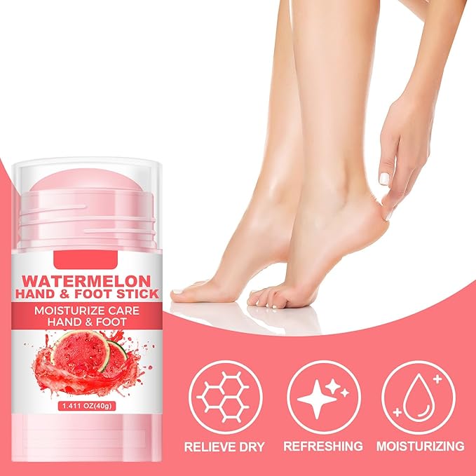 60% Urea Cream Foot Hand Cream Stick for Cracked Hands Elbows Feet Knees, Balm for Dry & Dead Skin, Hydrates & Nourish Foot Care for Women & Men, Watermelon Scent, 1.41 oz