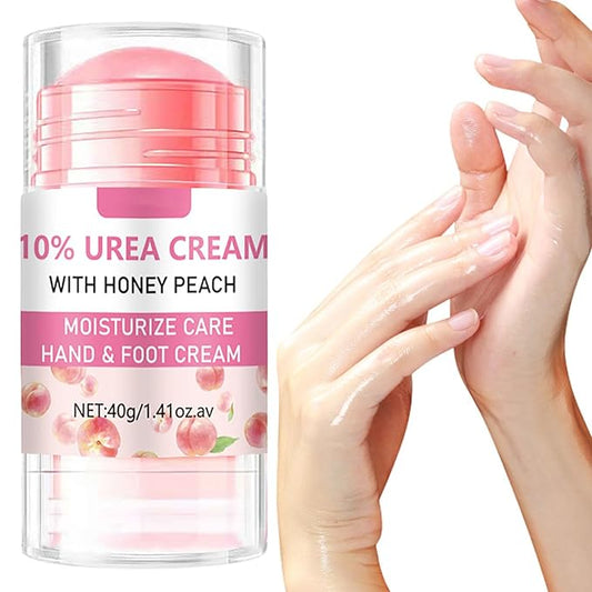 Peach Hand and Foot Cream Stick, Cracked Heel Stick Foot Cream with 10% Urea for Hydrates and Repairs Rough, Dry, Thick & Cracked Skin, Callus Remover, Soothing Skin Care for Women and Men 1.41oz