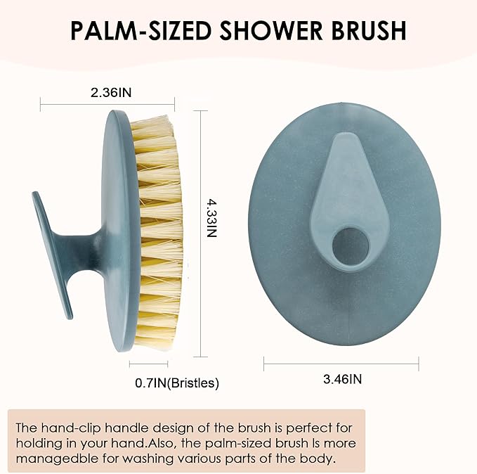 INNERNEED Soft Silicone Body Cleansing Brush Shower Scrubber, with PP Shower Brush for Cellulite Treatment, Lymphatic Drainage and Blood Circulation Improvement