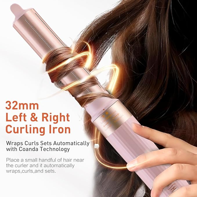 TANSHINE Blow Dryer Brush,5 in 1 Professional Hot Air Styler Hair Dryer Brush Styler,Powerful High-Speed Dryer Air Curler for Fast Drying Curling Volumizing Straightening Styling,Ionic Technology,Pink
