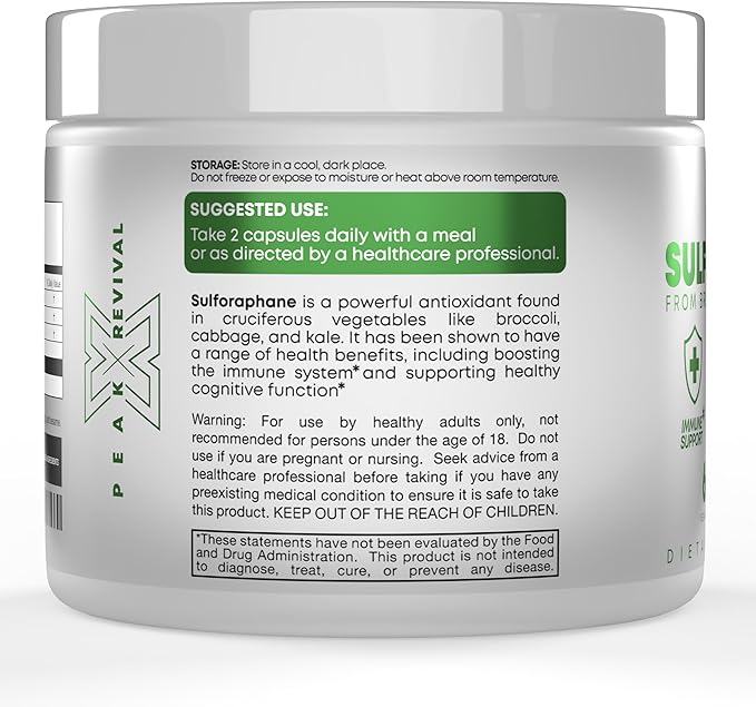 5000mcg of Real Lab-Verified Sulforaphane Supplement - Broccoli Seed Extract 50mg Supplements - Promotes Cognitive Function, Liver & Cellular Support - 60 Vegan Capsules/Pills