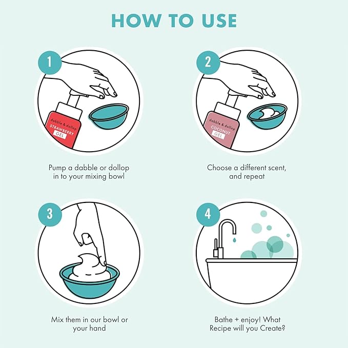 Dabble & Dollop Honeydew Melon Body Wash & Shampoo – 3-in-1 Natural Bubble Bath for Kids, No Parabens or Sulfates, Vegan, Gluten-Free, Tear-Free (10oz, Pack of 2)