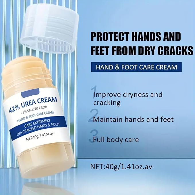 42% Urea plus 2% Salicylic Acid Foot Cream, Foot Balm for Dry Cracked Feet Knees Elbows Hands Hydrate & Nourish Foot Care for Softens Skin Exfoliates Dead Skin Smoothing Skin Women and Men 1.41oz