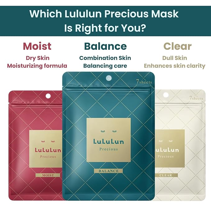 Lululun 14 Sheet Anti Aging Face Mask Sheets, Organic Face Masks Skincare & Daily Face Mask for Women & Men with Rose Extract, Collagen Peptides, Squalene& Ceramides by Japanese Skincare, PRECIOUS DUO