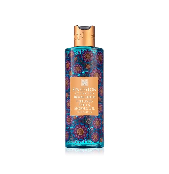 SPA CEYLON Royal Lotus Perfumed Bath & Shower Gel, Natural Body Wash, Moisturizing Body Cleanser, Foaming Gel, Paraben, Sulphate & Fragrance-Free, Suitable For All Skin Types