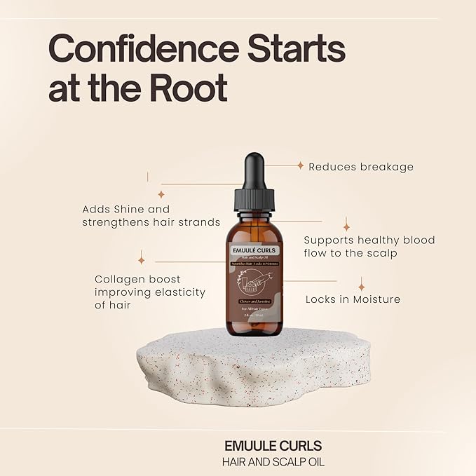 Hair and Scalp Oil, 2 oz, Deep Moisturizer with Avocado and Pumpkin Seed Oil. 100% Natural Ingredients, Sustainable Glass Bottle (2 Ounce, Cloves & Jasmine)