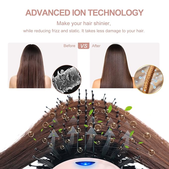 Hair Dryer Brush, Aima Beauty One Step Hair Dryer and Styler Volumizer with Negative Ion for Reducing Frizz and Static, Hair Styling Tools, Pink