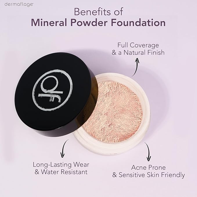 Dermaflage SPF Mineral Powder Sunscreen for Sensitive Skin, All Natural Sunscreen Powder, Broad Spectrum
