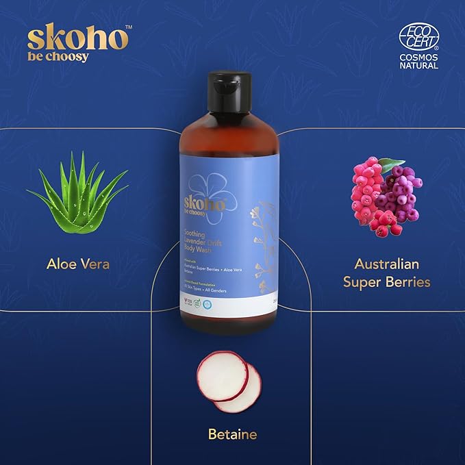 98.046% Natural Refreshing Bodywash | Gentle Cleansing & Moisturizing | COSMOS Certified with Aloe Vera & Super Berries | Paraben & Sulphate Free| 250 ml (Pack of 1)