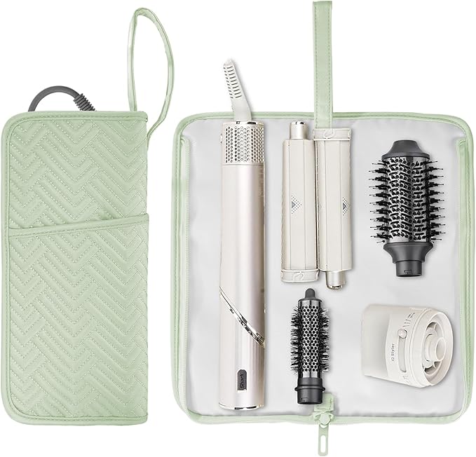 SITHON Hot Iron Holder & Mat, Heat Resistant Hair Tools Travel Bag Portable Hot Tools Organizer Cover Pouch for Curling Irons, Flat Irons, Hair Straightener and Styling Tools (Bag Only) (Green)