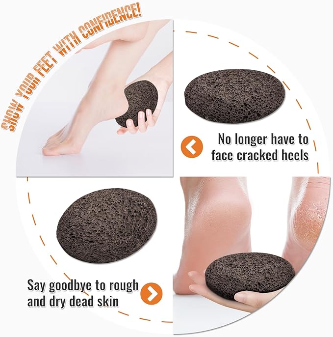 Pumice Stone for Foot, Natural Earth Lava Shower Pumice Stone, Exfoliating Rock for Feet, Pedicure Rocks, Stone for Skin Scrubber, Pedicure Exfoliator Tools Scrubber Health Foot Care-Brown