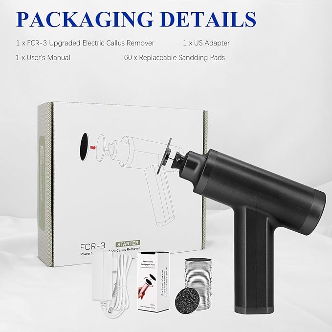 Upgraded Electric Callus Remover for Feet 4500rpm, Adjustable Speed Electric Foot Callus Remover Foot Sander Grinder Pedicure File for Women Men Dead Skin Cracked Heels (Black)