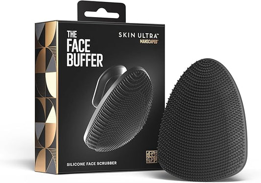 MANSCAPED® The Face Buffer - Men's Silicone Face Scrubber for Nourishing, Deep Cleaning & Exfoliating Your Skin, No-Slip Suction Cup Handle, Gentle Face Massage, 1-Pack