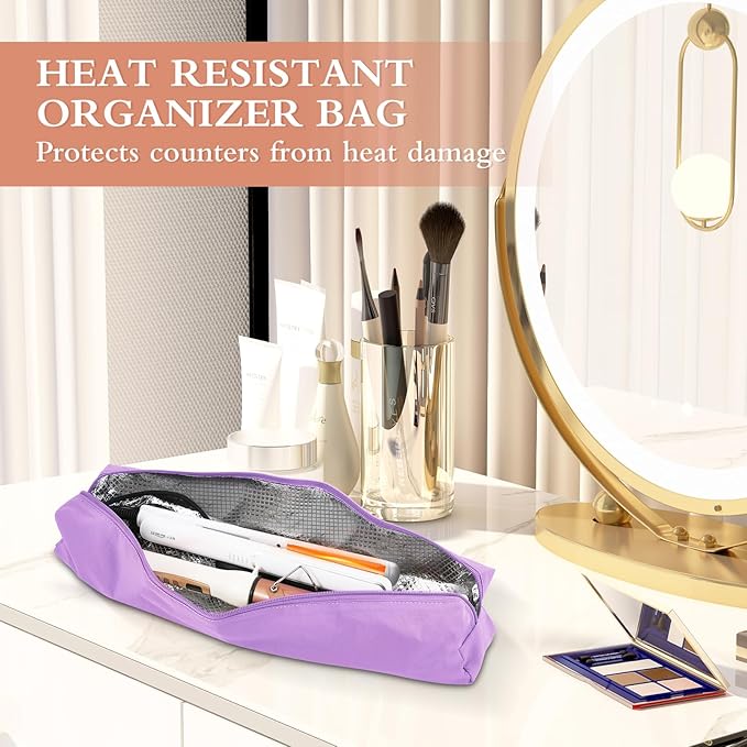 Professional Hot Hair Tools Organizer Bag Portable Travel Heat Resistant Storage Case Pouch for Curling Irons, Flat Irons, Hair Straightener and Styling Tools(17.7" x 3.2"x 3.2")