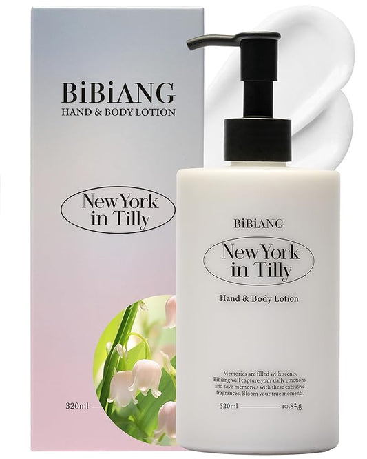 New York in Tilly Body Lotion - Korean Body Care for Moisturizing & Nourishment - Hydrating Body Care Formula with Floral Lily Scent, Shea Butter & Jojoba Oil - 10.82 fl.oz