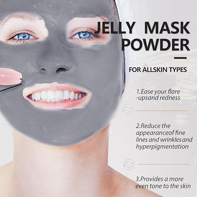 Jelly Mask for Facials, Hydrating & Moisturizing Peel-Off Rubber Gel Face Mask, Skin Care for Deep Hydration & Glow, 23 Fl Oz Jar, Professional Spa Use for All Skin Types with Bamboo essence