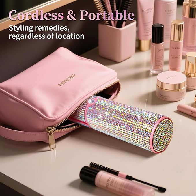 Cordless Hair Straightener, Portable Straightener 2 in 1 for Hair Straightening and Curling,5000mAh Mini Travel Hair Straightener,Fast Heating Titanium Flat Iron, 210°C/410°F Within Seconds (Mermaid)