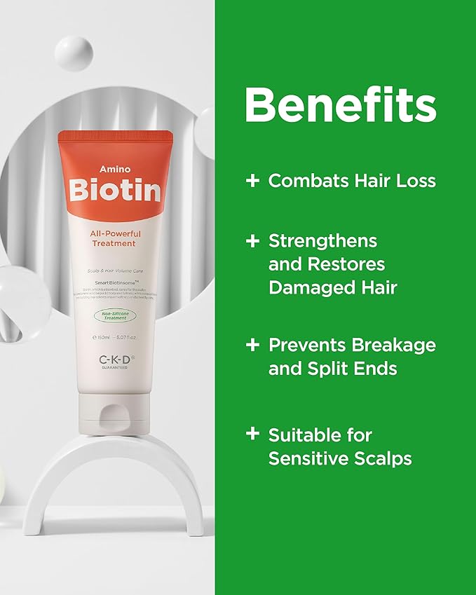 CKD Amino Biotin All powerful Treatment (5.07 fl.oz) - Deep Care Conditioner and Silicone-Free Treatment, Prevents Damaged Hair, Nourishihes Hair, Non-Silicone with Biotin, Amino Acids, and Keratin.