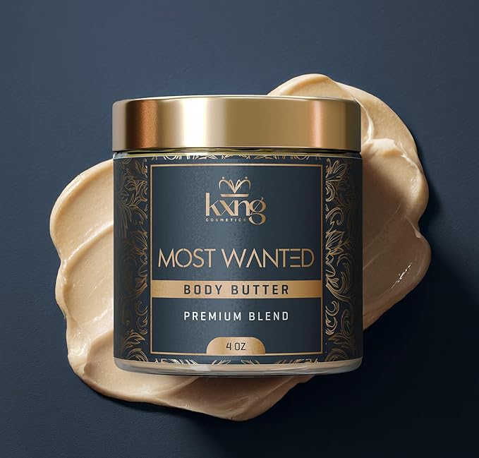 KXNG Cosmetics Shea Body Butter Cream – 4oz | Organic Body Butter for Men & Women with Raw Shea, Cocoa, Mango & Coconut Oil | Moisturizing Cream for All Skin Types – Most Wanted