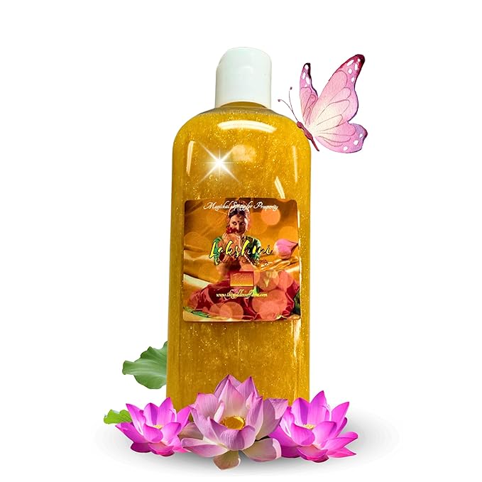Lakshmi Shower Gel – 8 oz Handmade Ritual Body Wash Charged at Altars for Wealth, Abundance, Beauty & Blessings – Inspired by Hindu Goddess – Vegan & Sulfate-Free
