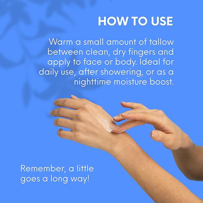 Mellow Moo'd Unscented Whipped Grass Fed Beef Tallow - Face + Body Cream - Tallow Moisturizer for Sensitive Skin - Natural Body Butter Lotion XTRA Large 9 FL OZ - Made In USA