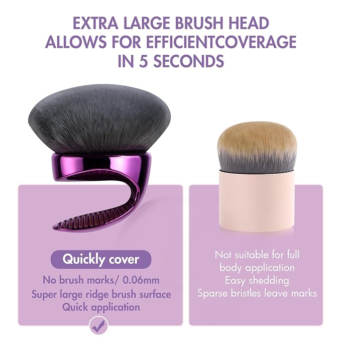 BS-MALL Extra-Large Multi-Purpose Body Brush – Luxury Travel-Friendly Self Tanning & Loose Powder Makeup Brush with Super Soft Bristles for Daily Use & Even Application