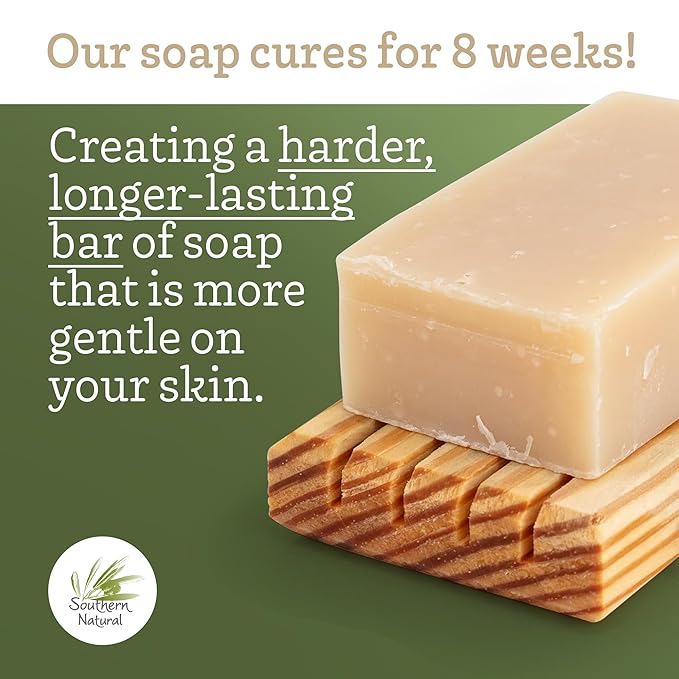 Southern Natural Handmade Goat Milk Soap Bar - Nourishing Cleanser for Dry and Sensitive Skin, Homemade Face & Body Wash with Rosemary Mint, Spearmint Essential Oil, 2-Pack (4-4.5 oz)