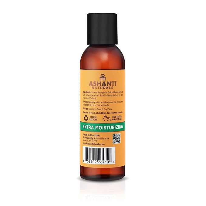 Ashanti Naturals Shea and Sweet Almond Oil for Hair and Body| Moisturizing Pure Body Oil for Dry Skin, Scalp and Hair [Fragrance: Coco Mango, 4 oz]
