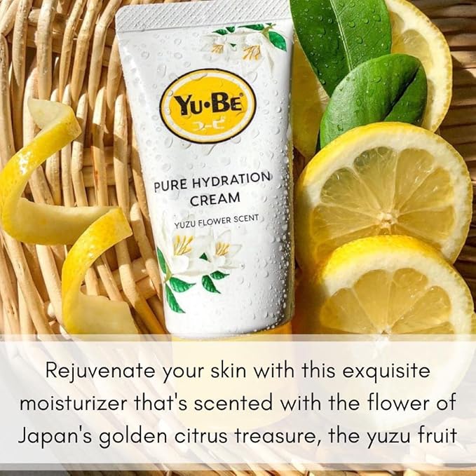 Yu-Be Yuzu Pure Hydration Cream (Duo): Body & Hand Cream - Vegan Skin Care Cream for Sensitive & Dry Skin - Soothing Yuzu Flower Extract - Day & Night Moisturizer- 1.35 Fl Oz
