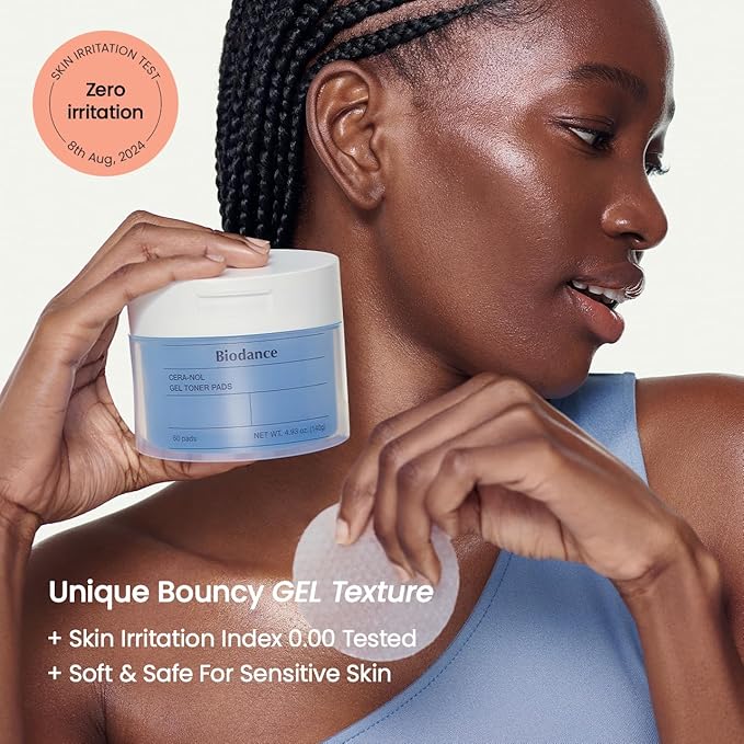 Biodance Cera-NOL Gel Toner Pads, Deep Hydrating & Soothing Toner Pads for Sensitive Skin, Redness Reducing & Comfort Mositurizing, Korean Skincare, Stocking Stuffersㅣ4.93 fl.oz.(140g)*60Pads