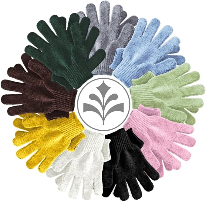 Temple Spring Exfoliating Glove, Rayon Bamboo Exfoliating Body Scrubber, Loofah Washcloth, Exfoliate Loofa Shower Scrubber, Body Exfoliator Scrub, Shower Loofah Bath Sponge –Cornflower Blue