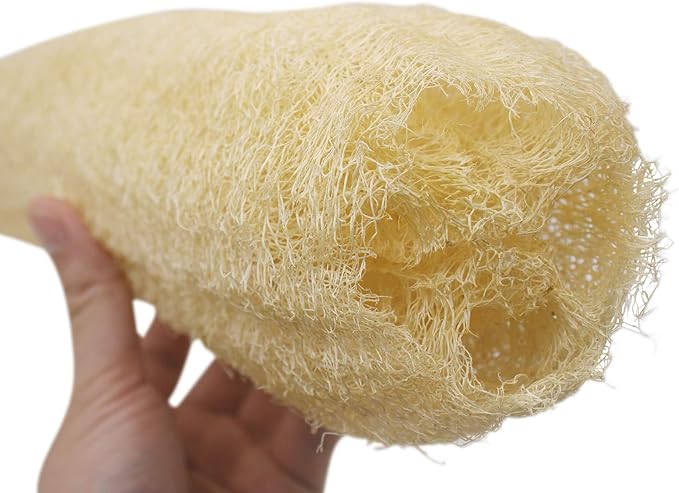 Natural Organic Loofah Sponges Large Exfoliating Shower Bath Loofah Luffa Loofa Body Scrubbers Sponges for SPA Beauty Bath and Radiant Skin, Pack of 4