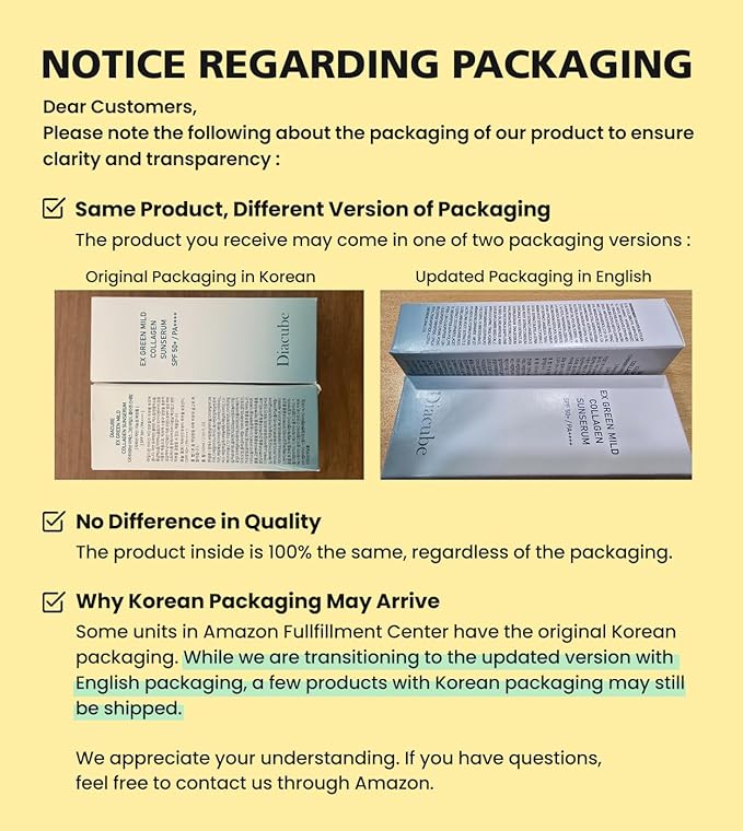 EX Green Mild Collagen Daily Sun Serum, 2.03 Fl Oz SPF 50+ PA++++ | No White Cast | Lightweight Sunscreen Moisturizer | Skin-Friendly, Safe, Clean Ingredients | Lotion-Like Texture | K-Beauty