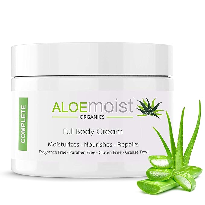 Organic Aloe Vera Lotion - Face & Body Moisturizing Cream with Natural Aloe Vera, Vitamin E Oil, Vitamin C, Retinol Cream, Shea Butter – Anti Aging Face Moisturizer for Women, Dry Skin (8 oz)